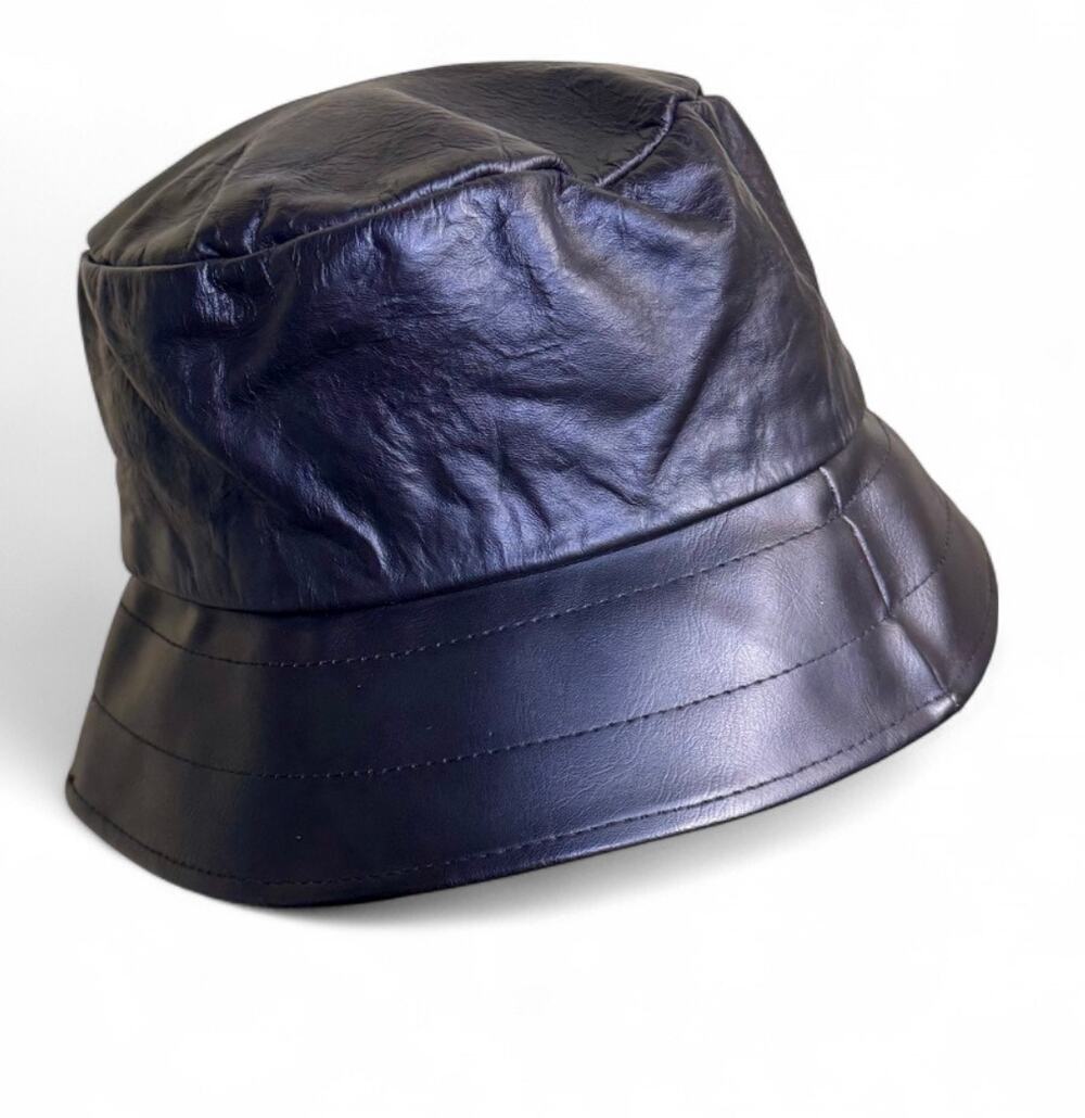 Genuine leather bucket hat Downtown Cool 90s Grunge Y2K Streetwear Matrix Core